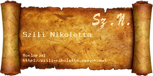 Szili Nikoletta névjegykártya