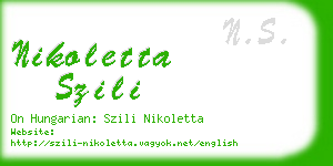 nikoletta szili business card